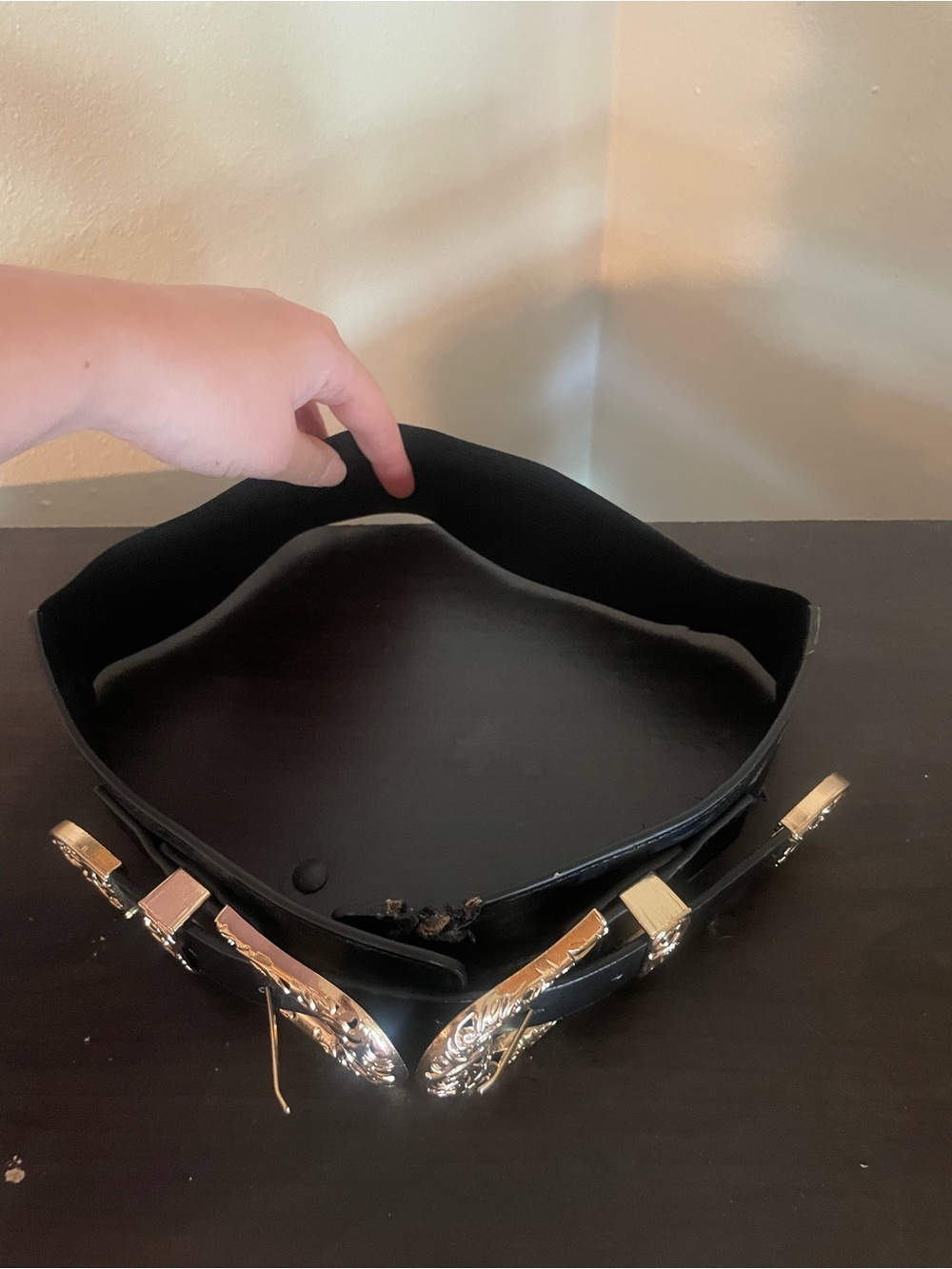 Western Double-Buckle Dress Belt - Picture 4 of 6